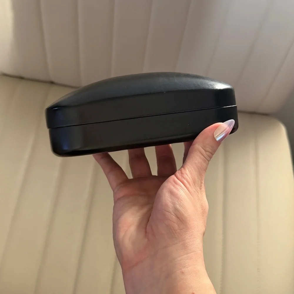 Coach Black Leather Sunglass Case with Gold Logo